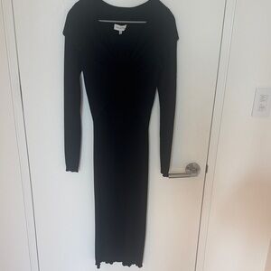 Halston Heritage Black Long Sleeve Dress